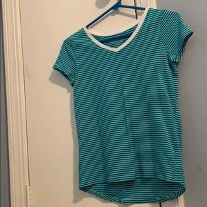 Cute v neck striped t shirt